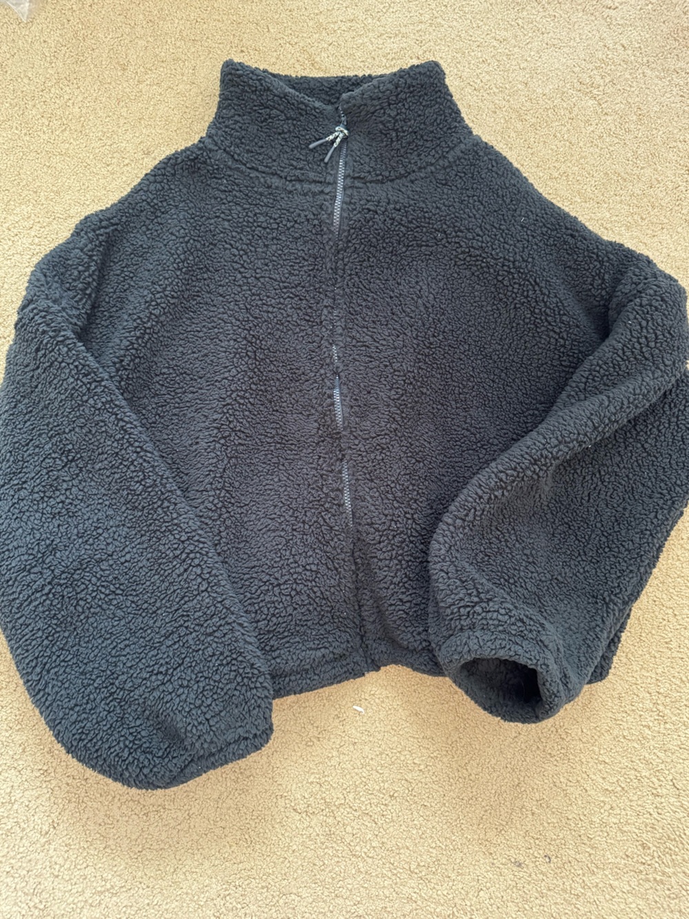 American Eagle Black Fuzzy Jacket